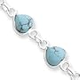 Sterling Silver Heart-shaped Turquoise Bracelet - 7 Inch - Lobster Claw - JewelryWeb