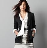 Ann Taylor Loft Women's Dark Grey Melange V-Neck Cardigan