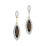 14kt. Yellow Gold Smoky Quartz and Diamond Chandelier Style Earrings