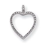 10k White Gold .19ct Diamond Heart Pendant