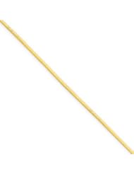 14k Gold 1.00mm Octagonal Snake Chain 10 Inches