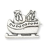 Sterling Silver Antiqued Santas Sleigh Pin
