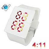 Montre &agrave; LED rouges Bracelet blanc