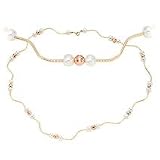 14k Gold Pearl Slanty Necklace