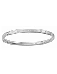 Child 14K White Gold ABC Bangle Bracelet