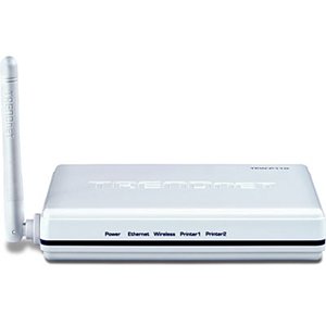 TRENDnet 2-Port Wireless USB 2.0/Parallel Print Server TEW-P11G (White)