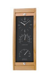 Seiko Wall Clock Natural Alder Case - Clock, Thermometer and Hygrometer #QXA408ALH