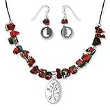 Dichroic art glass jewelry set, 'Forest Whispers'