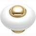 1 1/2 Dia Ultra Brass & Porcelain Knob