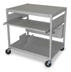 Dakota Designs 1DNN9 Mobile Computer Cart, Grey Mist