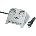 Brennenstuhl Desktop Power Tischsteckdose 2-fach, 4x USB 2.0 silber