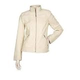 Bradley by Bradley Bayou Naked Leather Bomber Jacket (Medium 10 12, Ivory)