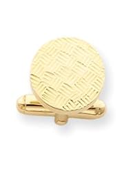 Sterling Silver & Vermeil Round Woven Design D/C Cuff Links