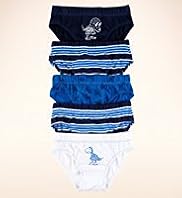 5 Pack Younger Boys Pure Cotton Dino Slips