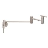 Danze D205058SS Parma Wall Mount Single-Handle Pot Filler with Lever Handle, Stainless Steel
