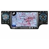 Clatronic AR 800 Stereo-Autoradio (4,3 Zoll Touch-Screen TFT-Display, DVD-Player, UKW-/MW-Tuner, SiRFstar III GPS-Navigationssystem, 4 x 40 Watt PMPO Verstaerker, MMC-/SD-Kartenslot, Front-USB-Anschluss) schwarz