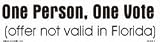 One person one vote bumper sticker