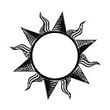 TRIBAL SUN 1 Glow-n-Dark Temporary Tattoo 2x2