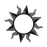 TRIBAL SUN 1 Glow-n-Dark Temporary Tattoo 2x2