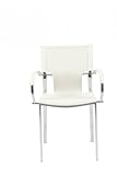 IMAGE OF 17211WHT Vinnie Leather Armchair in White (Set of Two)