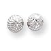 14k White Gold Satin and Diamond-Cut 6mm Ball Post Earrings