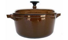 FancyCook Enamel Cast Iron Coffee Round Dutch Oven 4 1/4-qt. Close Out.