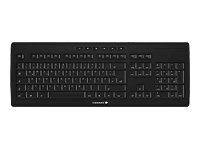 Cherry eVolution Stream Corded MultiMedia Keyboard schwar Tastatur USB 105 Tasten CH Schwarz