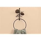 PINECONE bath TOWEL ring HOLDER bathroom Lodge Metal NU