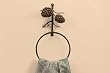PINECONE bath TOWEL ring HOLDER bathroom Lodge Metal NU