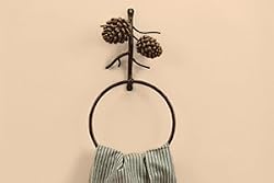 PINECONE bath TOWEL ring HOLDER bathroom Lodge Metal NU