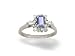 14K White Gold Genuine Emerald-cut Tanzanite and Diamond Ring