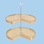 24" Pie-Cut 2-Tray Lazy Susan with Hardware