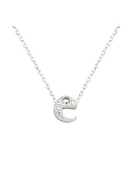 Micro-Pave Initial E Pendant Necklace