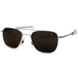 American Optical Flight Gear Original Pilot Sunglasses, 52mm lens, Matte Chrome Frame, True Color 30060