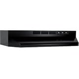 Broan Economy Series 413023 30 Under Cabinet Range Hood with 2-Speed Control and Recirculating Ventilation: Black