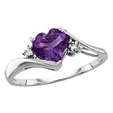 10kt. White Gold, Amethyst & Diamond Fashion Ring
