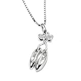 Silver & Diamond Ballet Shoes Children's Pendant by D for Diamond