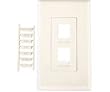 CHANNEL VISION 10-G-2DGW Dual Jack White Decora Plate, 10-Pack