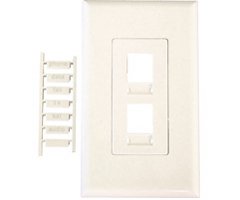 CHANNEL VISION 10-G-2DGW Dual Jack White Decora Plate, 10-Pack