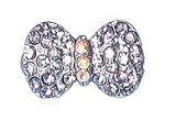 Blue Austrian Crystal Rounded Bow Hair Clip Barrette