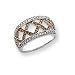 14k White Gold White and Champagne Diamond Ring