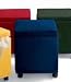 Navy Blue Microfiber Cube Storage Footstool/Ottoman