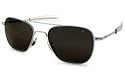 American Optical Sunglasses - Flight Gear Original Pilot w/ Bayonet Temples / Frame: Silver w/ Bayonet Temples Lens: Grey (55 mm)