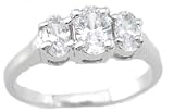 925 Sterling Silver 3 Stone CZ Ring