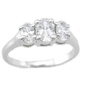925 Sterling Silver 3 Stone CZ Ring