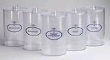 ` Sundry Jars- Plastic Labeled Set/5 * Set of 5 clear plastic jars with blue imprint * Labeled as: