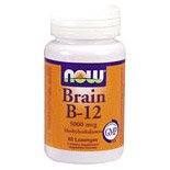 Brain B-12 5000mcg, Vitamin B12 60 Lozenges, NOW Foods