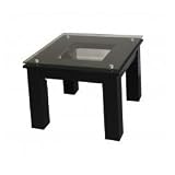 The SL Series Modern Glass Top Accent Table - SL-TE (19 x 19) (Black) (19