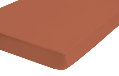 Biberna 77866/179/388 Jersey-Elastic Spannbetttuch / 120 x 200 cm - 130 x 220 cm / Farbe: mango