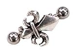 Fleur De Lis Steel Body Jewelry Barbell